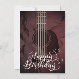 Akustische Gitarre Happy Birthday Flat Card Einladung