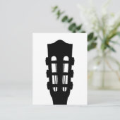Akustische Gitarre Kopf Postkarte (Stehend Vorderseite)