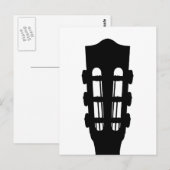 Akustische Gitarre Kopf Postkarte (Vorne/Hinten)