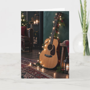 Akustische Gitarre Lichter Gemütliche gefaltete We Karte