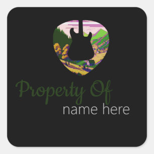 Akustische Gitarre Logo Personalized Quadratischer Aufkleber