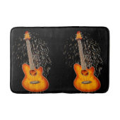 akustische Gitarre mit Feuerwerken, Badematte (Vorderseite)