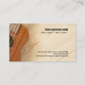 akustische Gitarre mit Holzboden Visitenkarte (Rückseite)