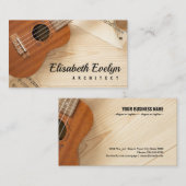 akustische Gitarre mit Holzboden Visitenkarte (Vorne/Hinten)