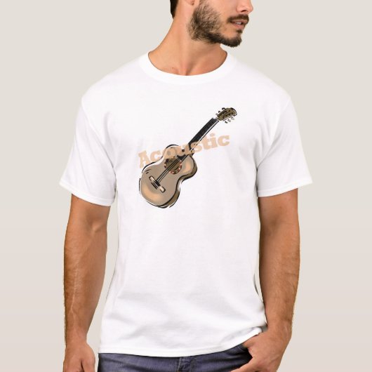 akustische Gitarre mit Text T-Shirt (Vorderseite)