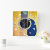Akustische Gitarre mit Zahlen Quadratische Wanduhr (Zuhause)