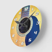 Akustische Gitarre mit Zahlen Runde Wanduhr (Winkel)