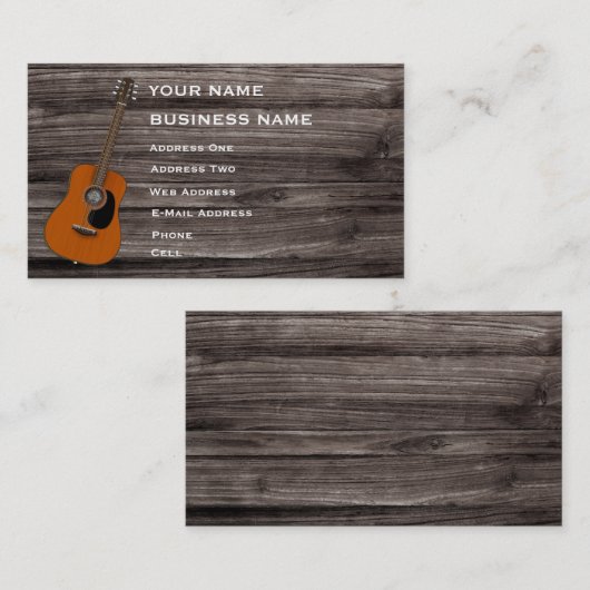 Akustische Gitarre - Music Business Card Visitenkarte (Vorne/Hinten)