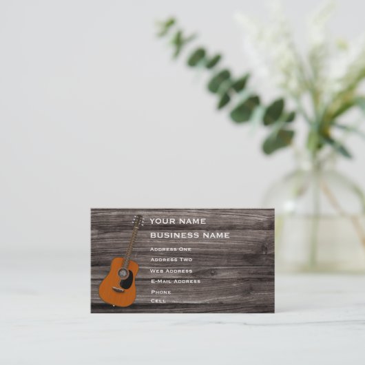 Akustische Gitarre - Music Business Card Visitenkarte (Stehend Vorderseite)