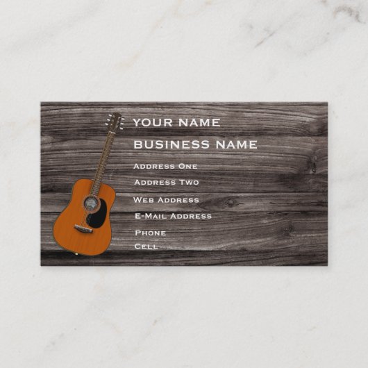 Akustische Gitarre - Music Business Card Visitenkarte (Vorderseite)
