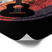 Akustische Gitarre Musiker Bassist Retro Poster (Ecke)
