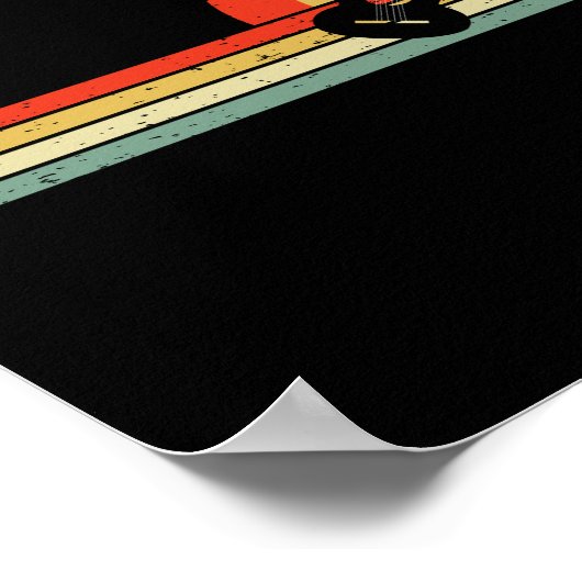 Akustische Gitarre Musiker Bassist Retro Poster (Ecke)