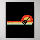 Akustische Gitarre Musiker Bassist Retro Poster (Vorne)
