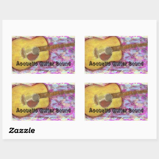 Akustische Gitarre Rechteckiger Aufkleber (Blatt)