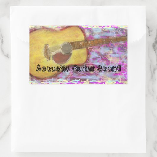 Akustische Gitarre Rechteckiger Aufkleber (Tasche)