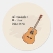 Akustische Gitarre Runder Aufkleber (Vorderseite)