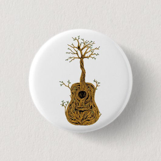 Akustische Gitarre Shirt Tree of Life Gitarre Spie Button (Vorderseite)