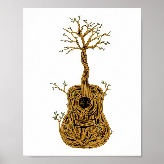 Akustische Gitarre Shirt Tree of Life Gitarre Spie Poster (Vorne)