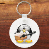 Akustische Gitarre Tux (Linux Tux) Schlüsselanhänger (Vorderseite)