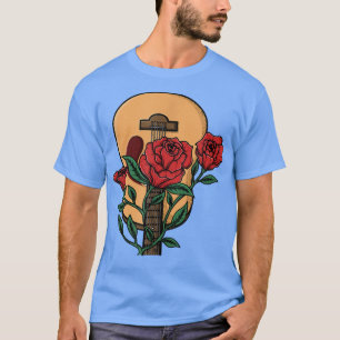 Akustische Gitarre und Blume Gitarrist Musician Gi T-Shirt