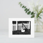 Akustische Gitarre und Zaun-Postkarte Postkarte (Stehend Vorderseite)