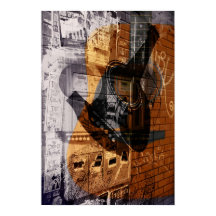 akustische Gitarre urbane Collage