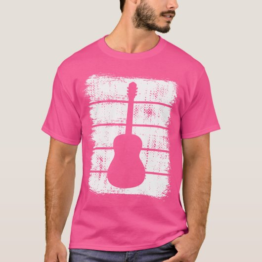 Akustische Gitarre Zeichnend Gitarrist T-Shirt (Vorderseite)
