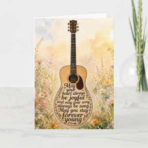 Akustische Gitarre zum Geburtstag mit dem Text For Karte