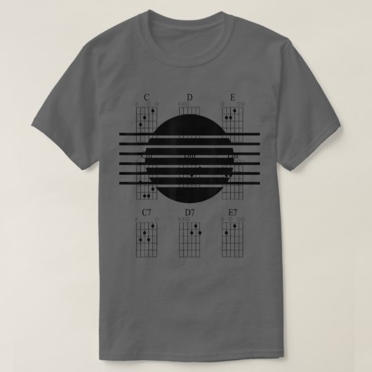 Akustische Gitarren-Hörloch-Schnüre T-Shirt (Design vorne)