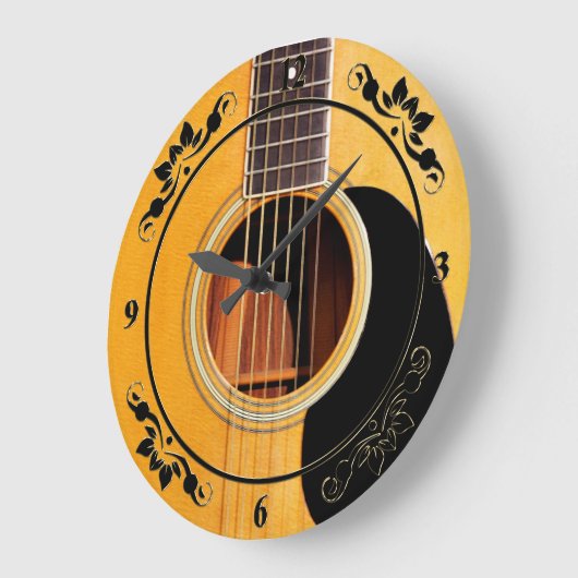 Akustische Gitarren-Uhr Große Wanduhr (Winkel)