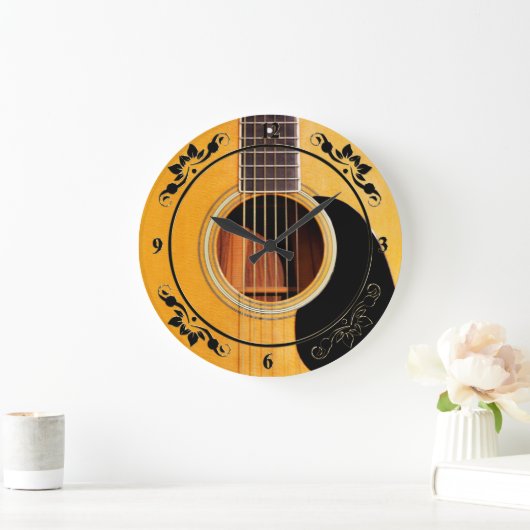 Akustische Gitarren-Uhr Große Wanduhr (Zuhause)