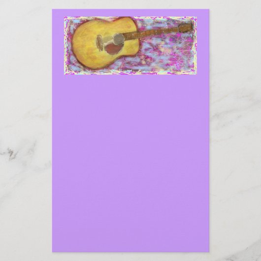 Akustische Gitarrenfarben Briefpapier (Vorderseite)