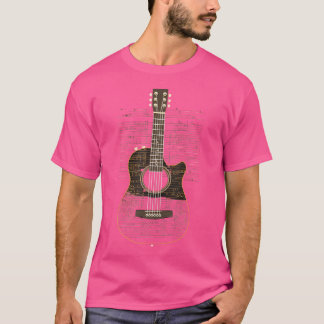 Akustische Gitarrenmatrix Style Player Gitarrist B T-Shirt