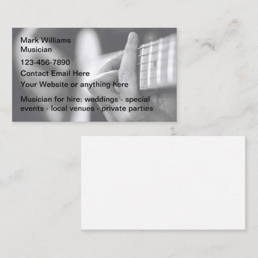 Akustische Gitarrenmusik - Business Cards Visitenkarte (Vorne/Hinten)