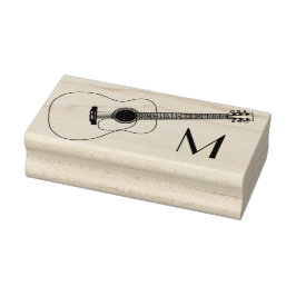 Akustische Gitarrenmusiklehrerin Gummistempel
