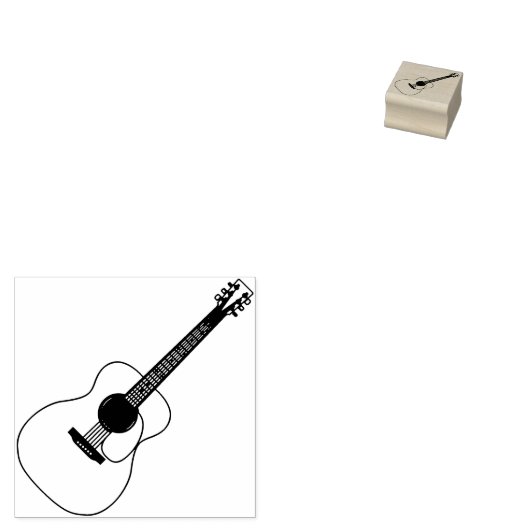 Akustische Gitarrenmusiklehrerin Gummistempel (Stempel)