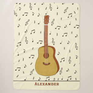 Akustische Gitarrenmusiknoten Personalisierter Nam Sherpadecke
