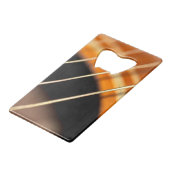 Akustische Gitarrenstränge in Bewegung Kreditkartenflaschenöffner (Rückseite Schrägansicht)