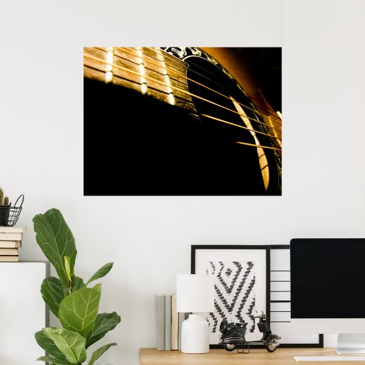 Akustische Gitarrenstränge Poster (Heimbüro)