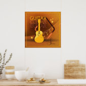 Akustische Gitarrenwörter und Musik Amber ID570 Poster (Küche)