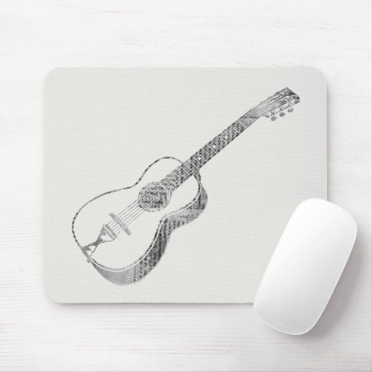 Akustische Gitarrenzeitung Text Paper Style Mousepad (Mit Mouse)