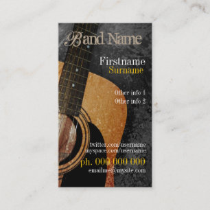 Akustische Grunge Guitar Music Business Card Visitenkarte