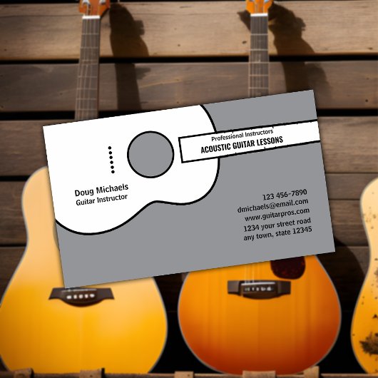 Akustische Guitar Instructor Business Card Visitenkarte