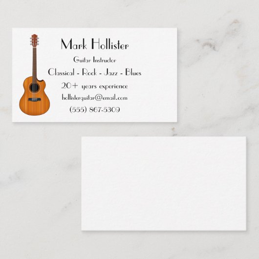 Akustische Guitar-Visitenkarte Visitenkarte (Vorne/Hinten)