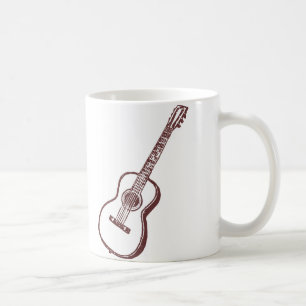 Akustische klassische Gitarre Browns Kaffeetasse
