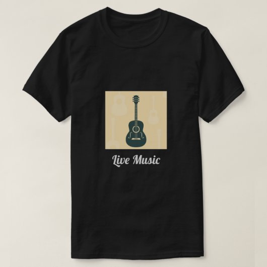 Akustische Musik der Retro Gitarre des T-Shirt (Design vorne)