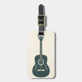 Akustische Retro-Gitarre Gepäckanhänger (Vorderseite vertikal)