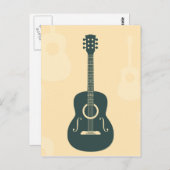 Akustische Retro-Gitarre Postkarte (Vorne/Hinten)