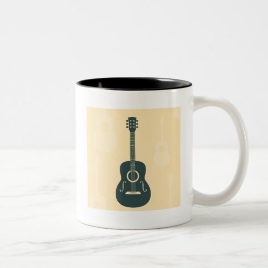 Akustische Retro-Gitarre Zweifarbige Tasse (Rechts)