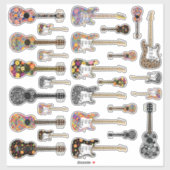 Akustische und elektrische Gitarrenaufkleber Aufkleber (Blatt)
